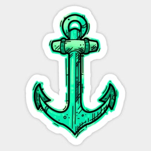 Green anchor Sticker